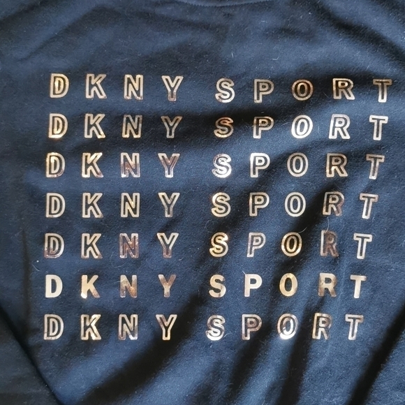 Dkny Gold Lettered Black Sport Sweatshirt Small New - Picture 2 of 6